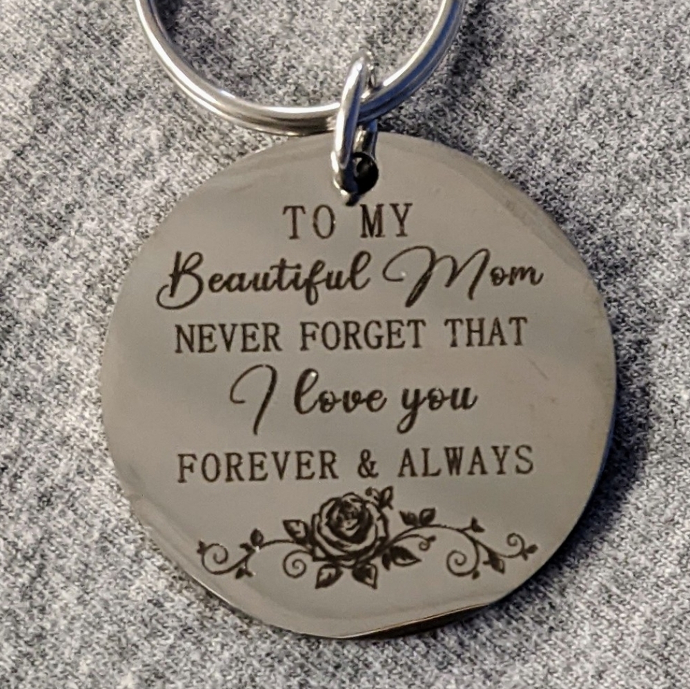 NEW To my Beautiful Mother keychain necklace bracelet round silver